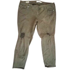 TORRID Boyfriend Army Green Distressed Denim Jeans Women's 22 R